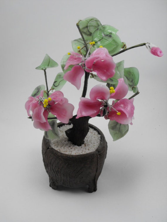 vintage glass bonsai tree