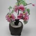 Vintage Glass BONSAI Tree with Pink Flowers