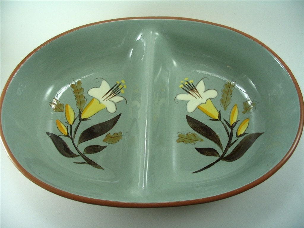 STANGL Pottery Divided Bowl Golden Harvest