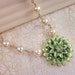 RESERVED LISTING for DEBBY. Flower Necklace- Glamorous, Green, Cream, Beige, Pearls, Ivory, Mint