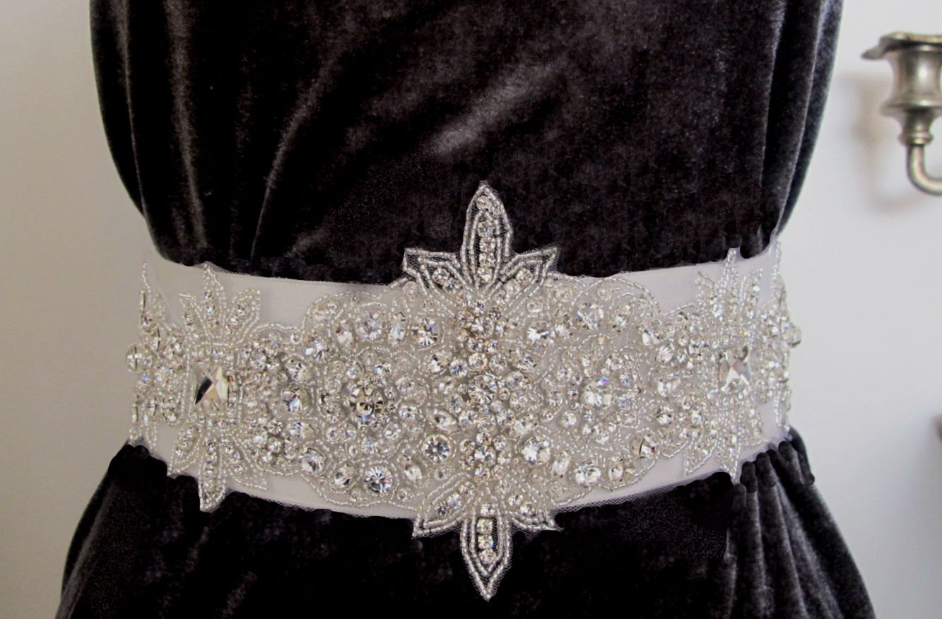 Rhinestone Crystal Beaded Bridal Wedding Belt By Gebridal On Etsy