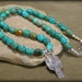 Turquoise Necklace - Cross Necklace - Beaded Necklace - Tribal Necklace - Turquoise Jewelry - Native Necklace