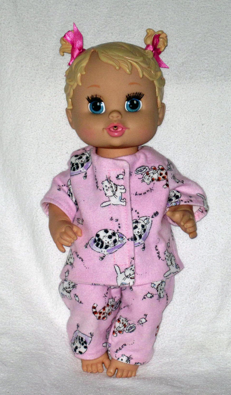 Baby Alive Pink Kitty Cat Pajamas Fits 12 13 Inch Baby Doll