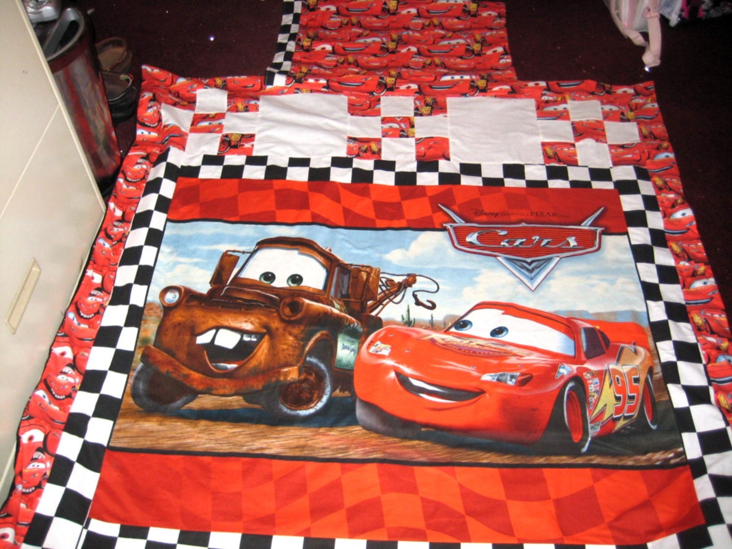 New handmade Disney Cars 4 piece quilt set