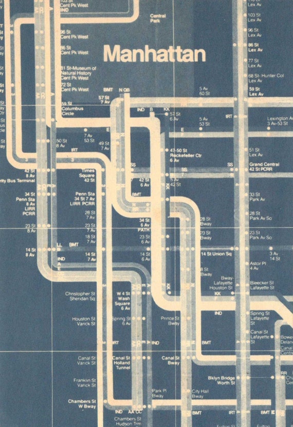 Vintage New York Subway Maps Ready for Framing No. 95