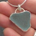 Wake Island Blue Heart Sea Glass Necklace