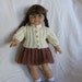 Knitted American Girl Doll Fisherman Rib Sweater and Pleated Skirt Set