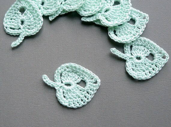 birch leaf crochet pattern Crochet CaitlinSainio by Aspen Green Leaf Mint Appliques Leaves