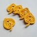 5 Crochet Leaf Appliques -- Golden Aspen Leaves