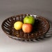 Brown and Black Woven Stoneware Fruit or Bread Basket Bowl
