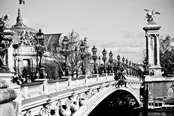 Items similar to Paris Photography - Across the Seine, Black and White ...