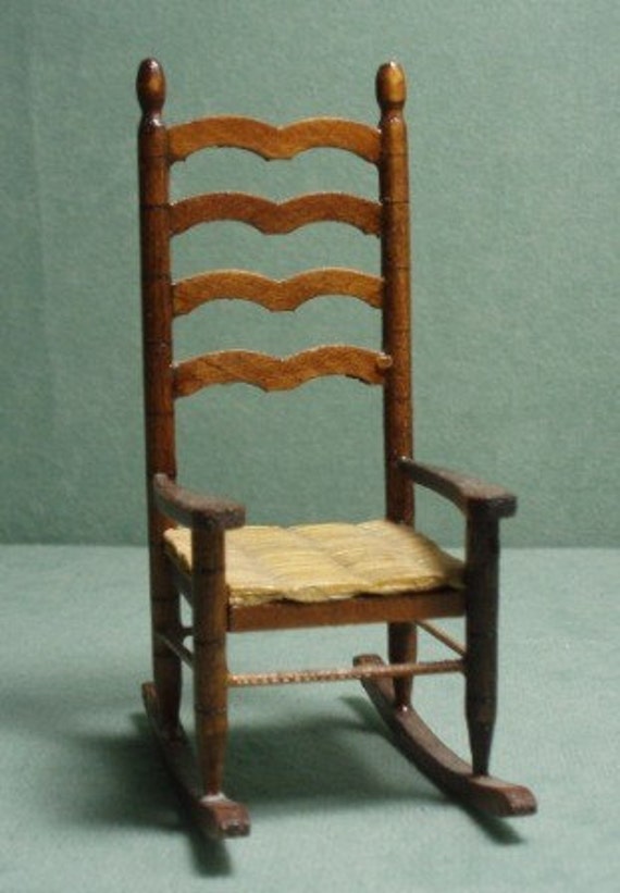 Vintage Ladder Back Rocking Chair by HartsDesireMinis on Etsy