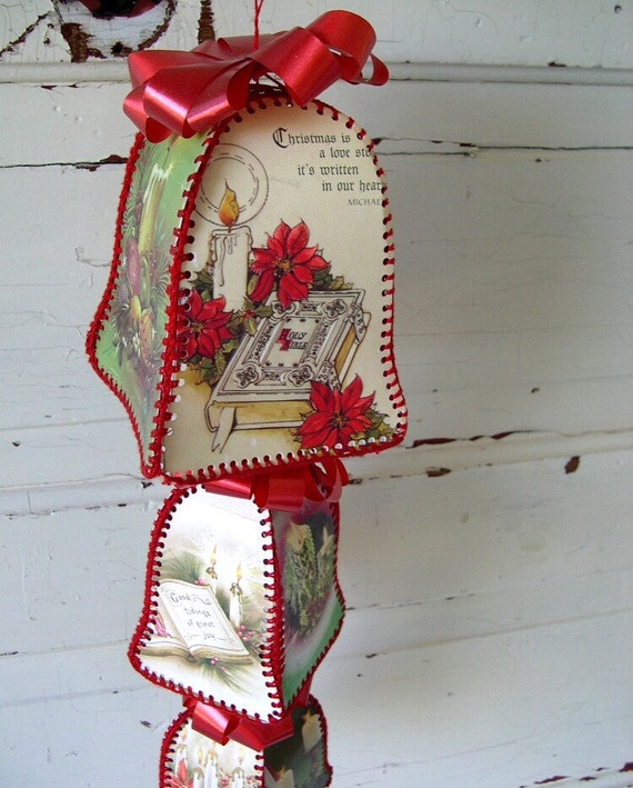 Vintage Christmas Bells made from Vintage Christmas Cards