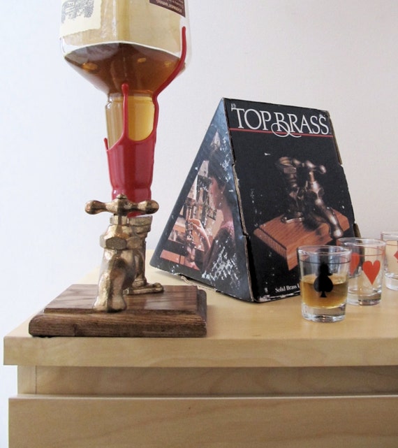 top brass vintage liquor dispenser