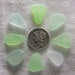 Top Drilled Found Frosty Beach Sea Glass 8 Aqua Seafoam Small Pendants Large Charms