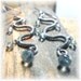 Sterling Silver and Moss Aquamarine Earrings - Mountain Stream - Handmade, Oxidized, and Wire-Wrapped