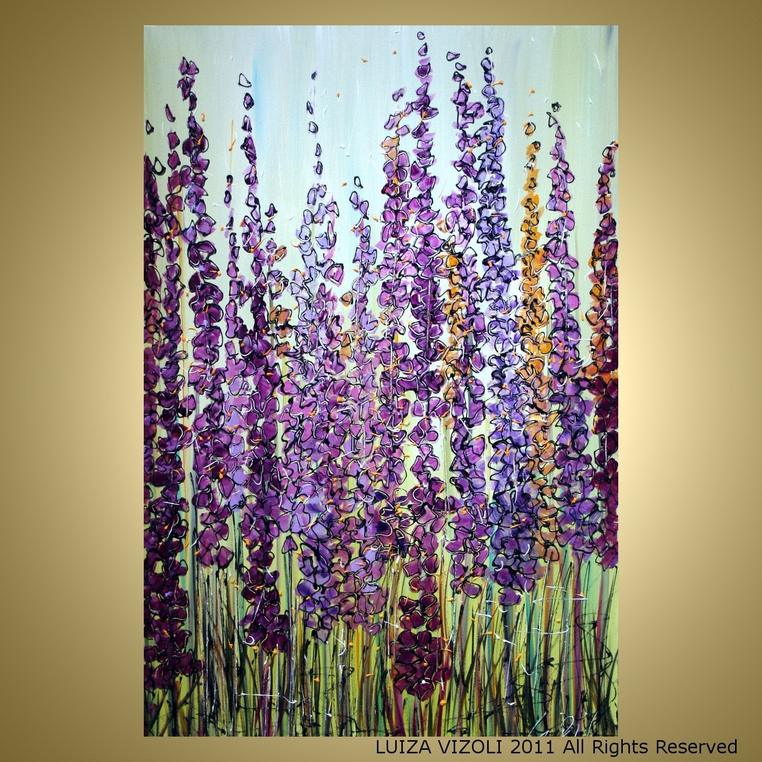 LUPINE FLOWERS Original Abstract Modern Impressionist Floral