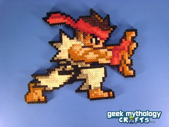 Items Similar To Ryu Street Fighter Hadoken Pose Perler Bead Sprite 