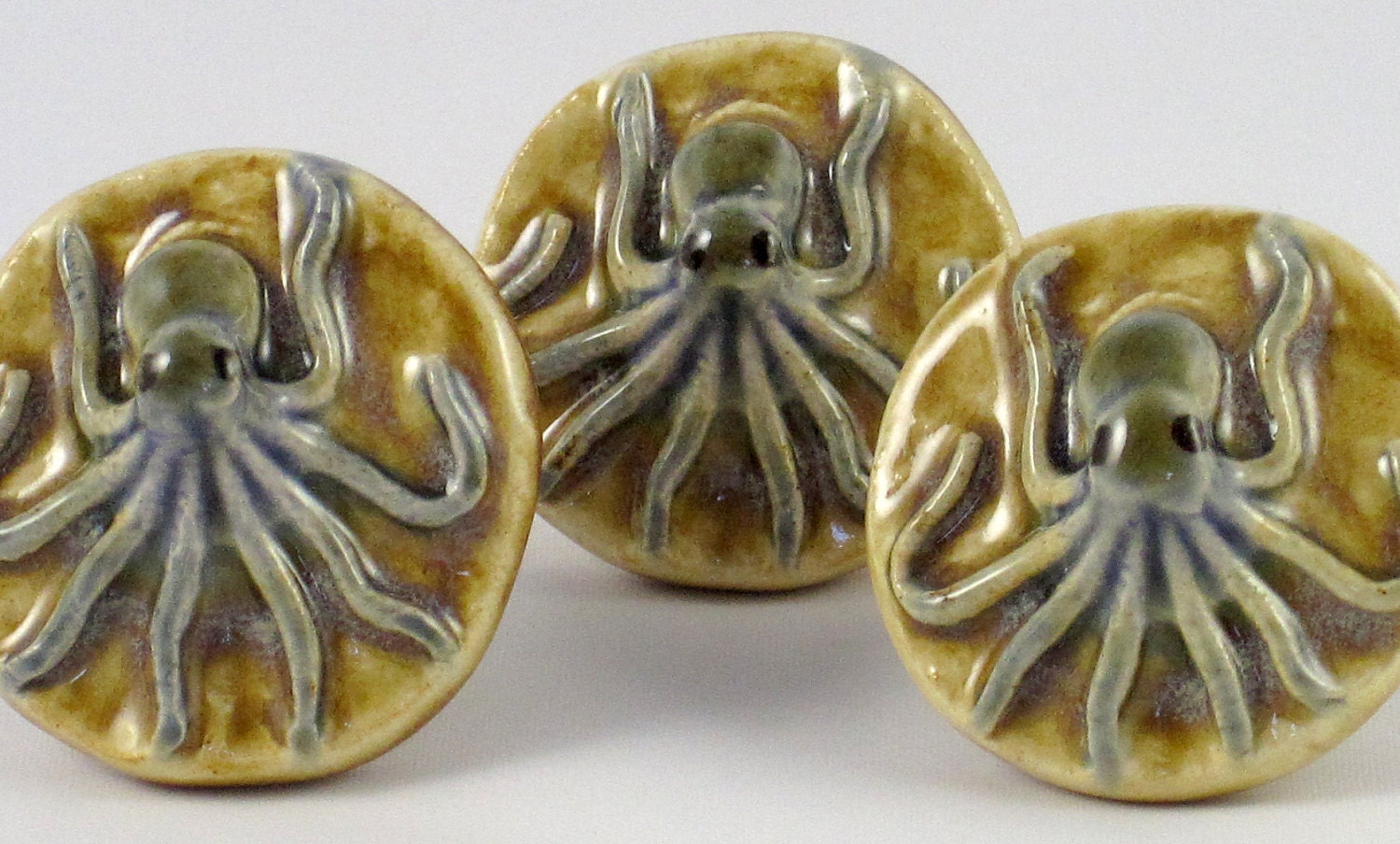 Nautical Octopus Drawer Pull and Knob by KinnakeetClay