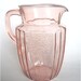 1930s Mayfair Open Rose Pink Depression Glass Water Pitcher