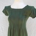 Vintage 60s 70s Forest Green Stretchy Mini Dress medium small