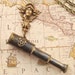 Art Nouveau Valkyrie Telescope Spyglass Necklace Aged Brass