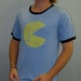 Blue Pac Man Ringer T-Shirt - Medium