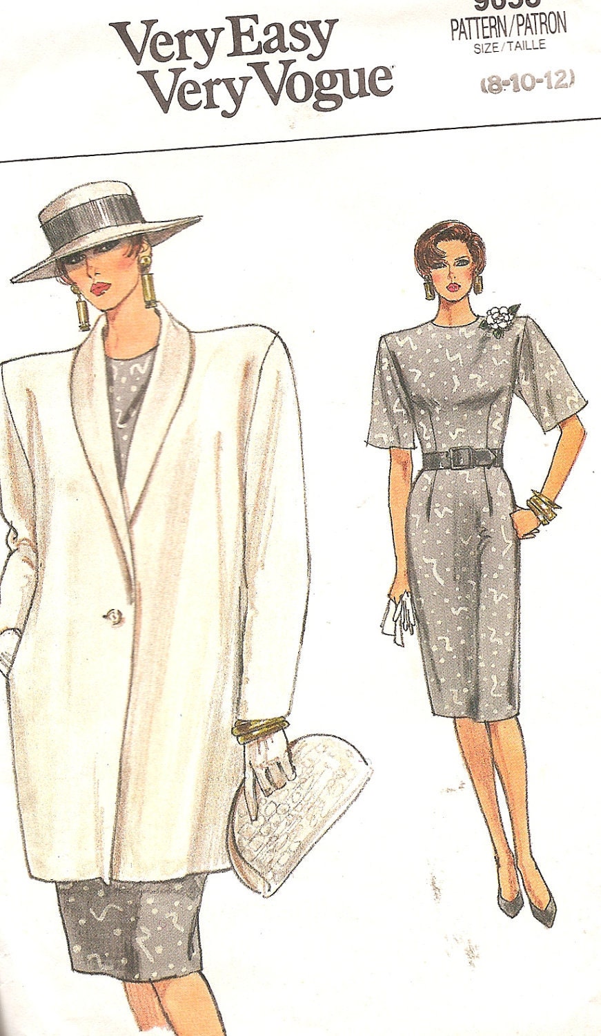 Vintage Vogue 1980s Sewing Pattern Jacket Dress Vogue 9653