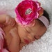 Dusty Rose Pink Ranuculus Hair Flower with Beautiful Bling Center Attached to Headband Free Shipping On All Additional Items