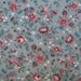 Vintage Cotton Calico Fabric 1980's medium gray/coral flowers 3.5 yards