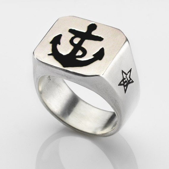 Anchor Ring in Solid Sterling Silver. Ahoy Pirates, Sailors and ...