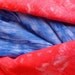 Silk Hemp Fabric Bundle Hand Dyed in Blue and Red
