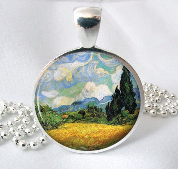 Resin Pendant Van Gogh Fine Art Pendant Resin by PishPoshPendants
