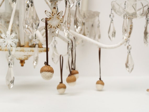 white christmas ornaments white felted acorns rustic all white christmas ornaments white felted acorns rustic all