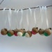 Acorn Ornaments - Candy Cane - Christmas Tree Decorations - Set of 12 Hanging Felted Acorn.