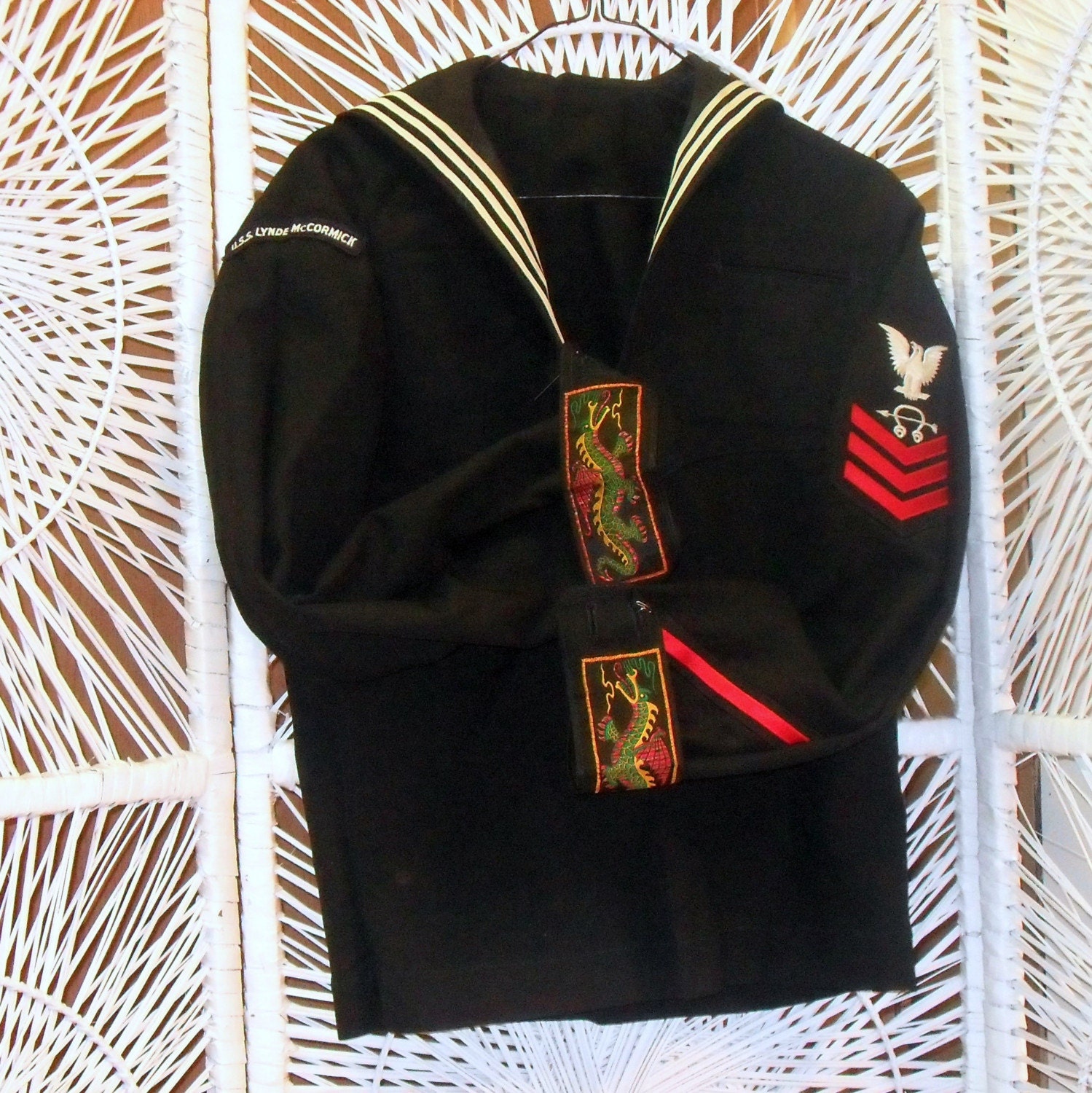 Rare US Navy Jumper with Liberty Cuffs Sea Dragon Dress