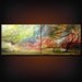 retro landscape painting large tree painting cloud original 48 x 18