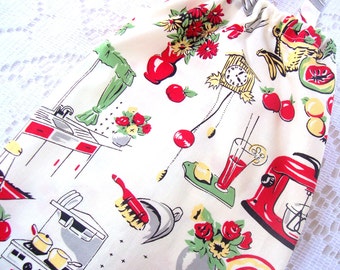 Plastic Bag Holder - Grocery Bag Holder - Fifties Retro Kitchen - Choice of 2 Sizes - 26" Extra Large or 20" Medium
