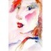 Painting of a Woman's Face Original Watercolor and Ink with Mat