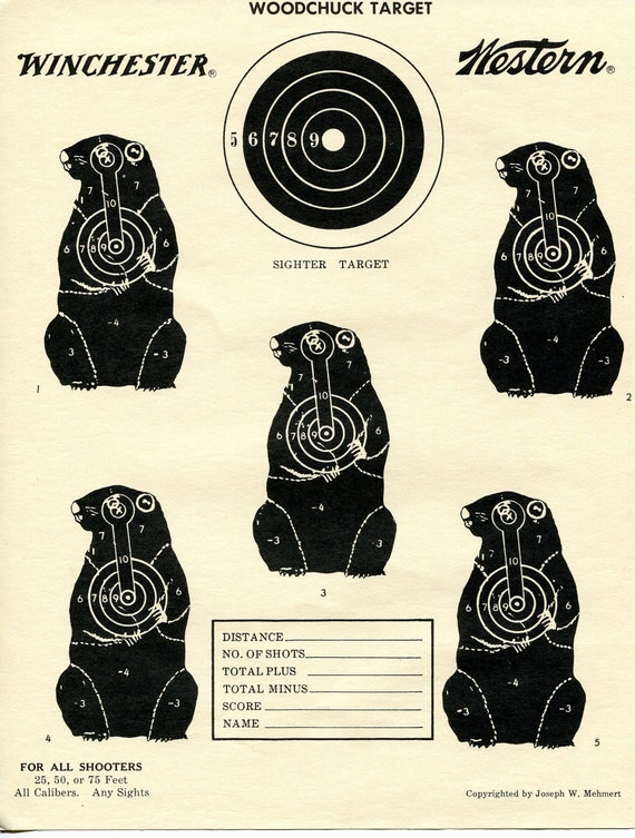 Vintage Shooting Target/ Winchester/ Groundhogs