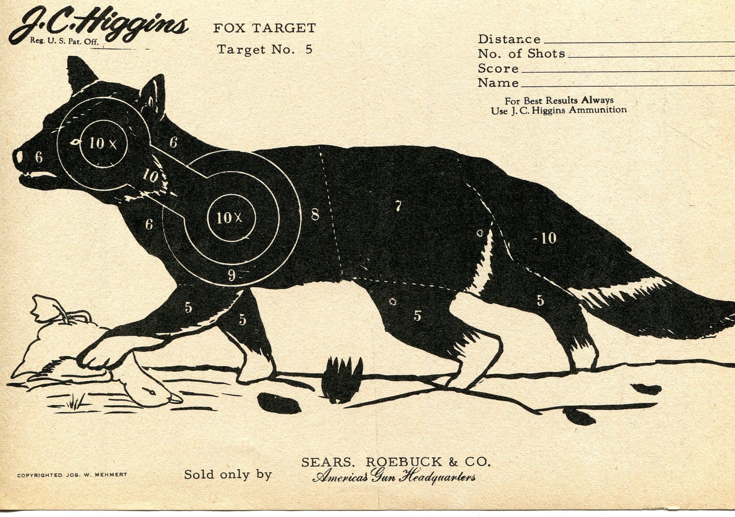 Vintage Shooting Target Fox II