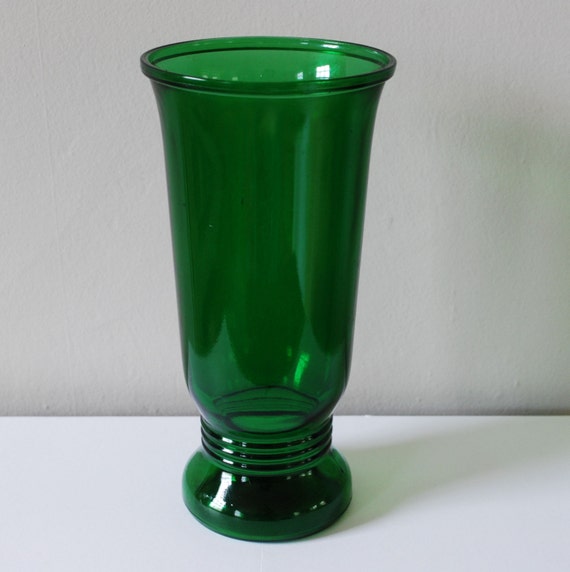 50's EMERALD Green Napco Glass Vase by on Etsy