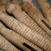Vintage Style Wooden Clothespins - Stamped and Distressed - French Script