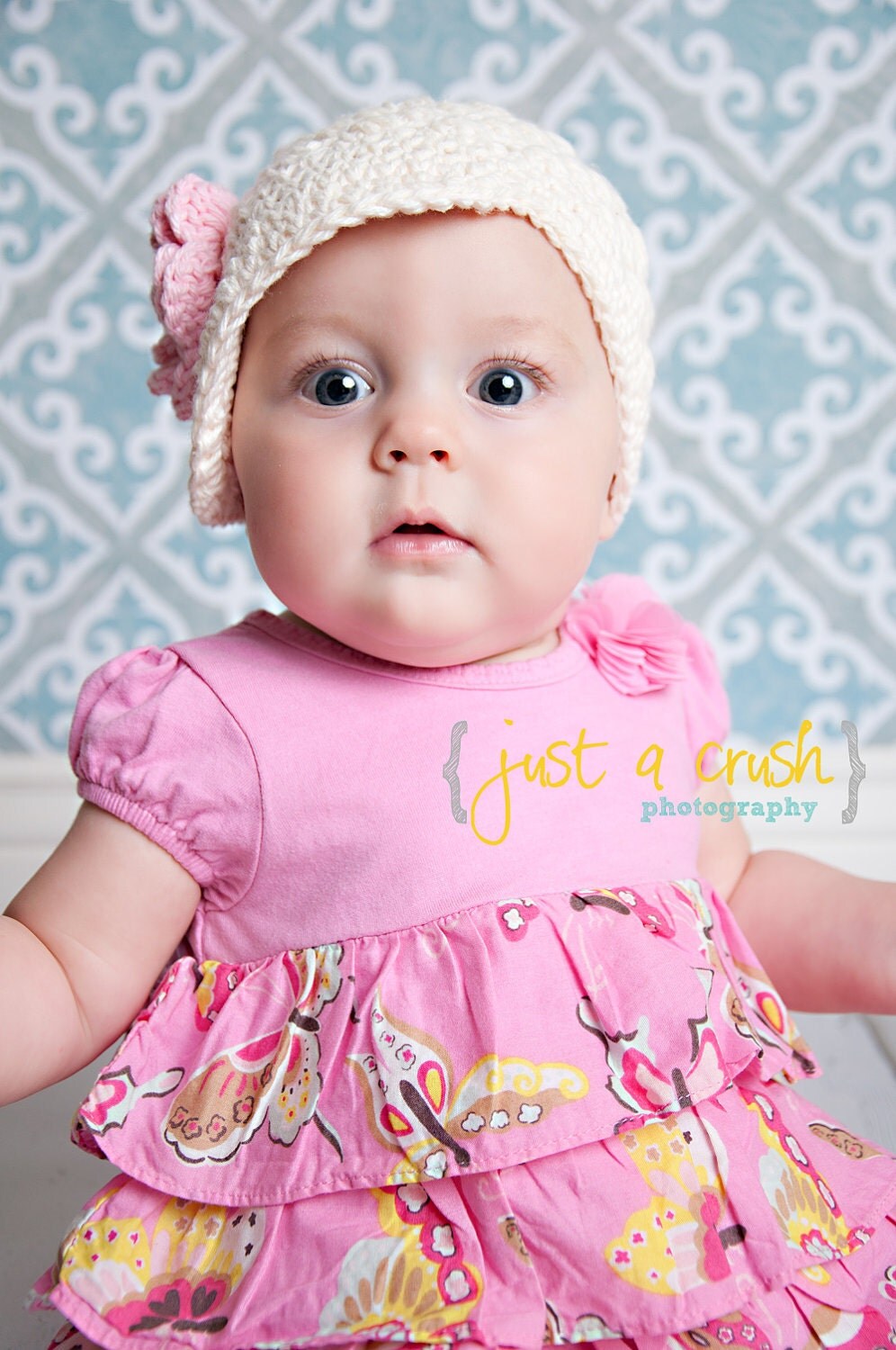 Baby Girl Hat Crochet Baby Hat Baby Girl Visor Hat by Karenisa