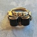 Vintage Art Deco Costume Ring with Domed Black Glass