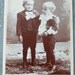 Late 1800's Awesome Photo of 2 Little Boys in Big Neck Bows
