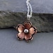 Double Cherry Blossom Pendant, Sakura Flower, Metalsmithing, Copper Jewelry