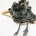 SALE was 72 Wool Felted scarf scarflette with fringe in Gray color