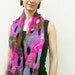 Wool felted scarf with fringes Brown Purple Pink Turquoise Ready to ship
