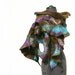 RESERVED Felted scarf ruffle wool wrap Purple Brown